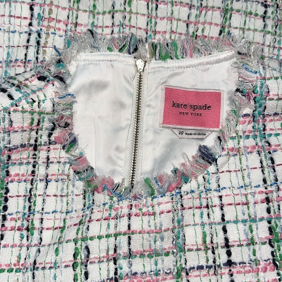 🔥🔥🔥NEW Kate Spade Pastel Tweed Shift Mini Dress - Picture 4 of 9